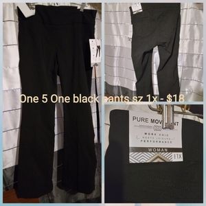 NWT One 5 One black comfort waist pants sz 1x